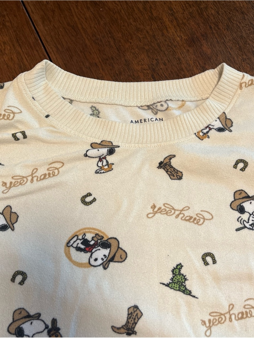 American Eagle XL Western  Snoopy Print Pajama Lounge Set - Picture 4 of 5
